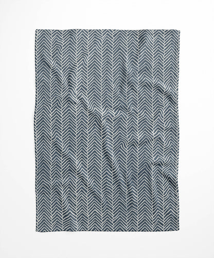 Chevron Block Velveteen Fleece Blanket