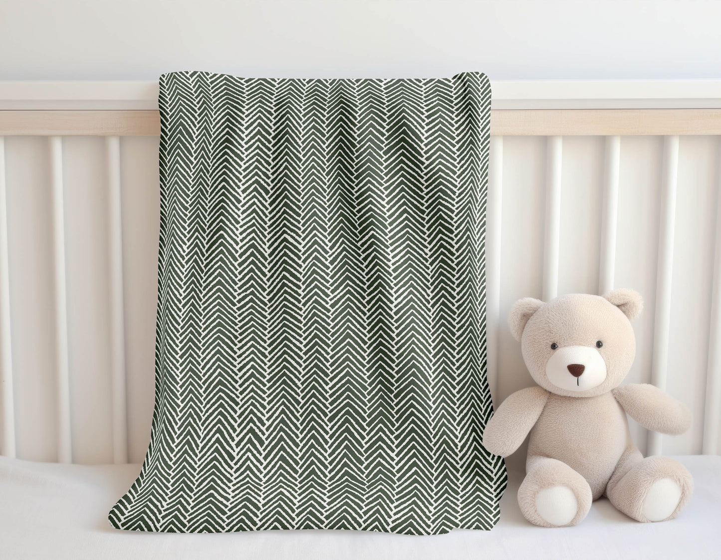 Chevron Block Velveteen Fleece Blanket