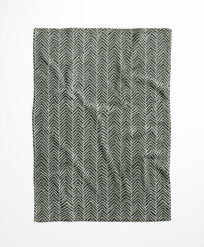 Chevron Block Velveteen Fleece Blanket