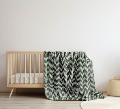 Chevron Block Velveteen Fleece Blanket