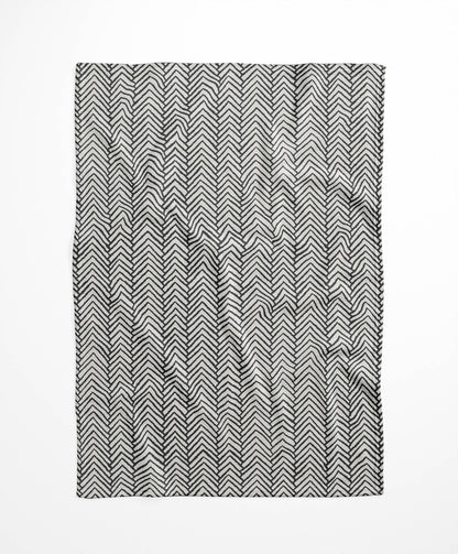 Chevron Block Velveteen Fleece Blanket