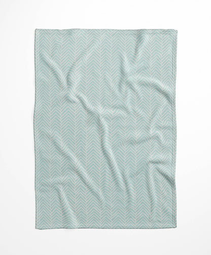 Chevron Block Velveteen Fleece Blanket