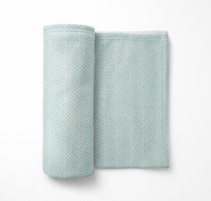 Chevron Block Velveteen Fleece Blanket