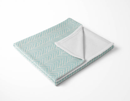 Chevron Block Velveteen Fleece Blanket