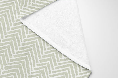 Chevron Block Velveteen Fleece Blanket
