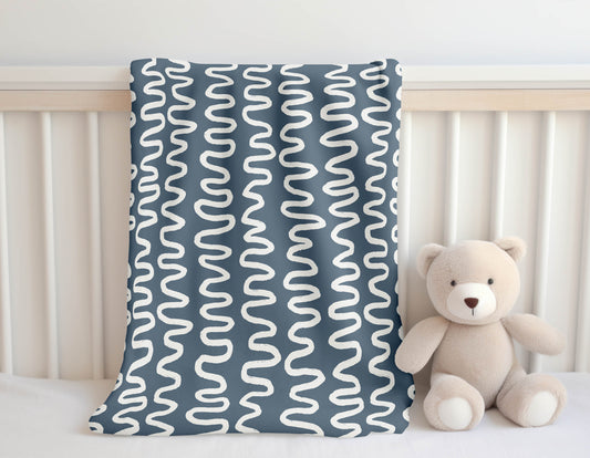 Wiggle Stripe Velveteen Fleece Blanket