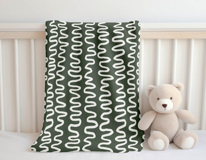 Wiggle Stripe Velveteen Fleece Blanket