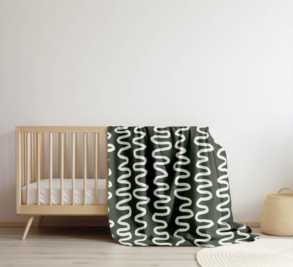 Wiggle Stripe Velveteen Fleece Blanket
