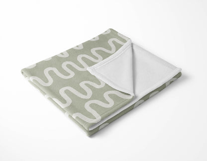 Wiggle Stripe Velveteen Fleece Blanket