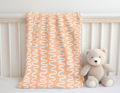Wiggle Stripe Velveteen Fleece Blanket