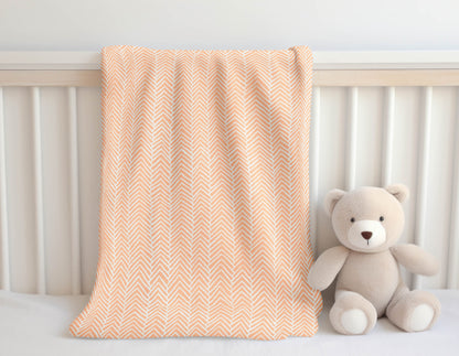 Chevron Block Velveteen Fleece Blanket
