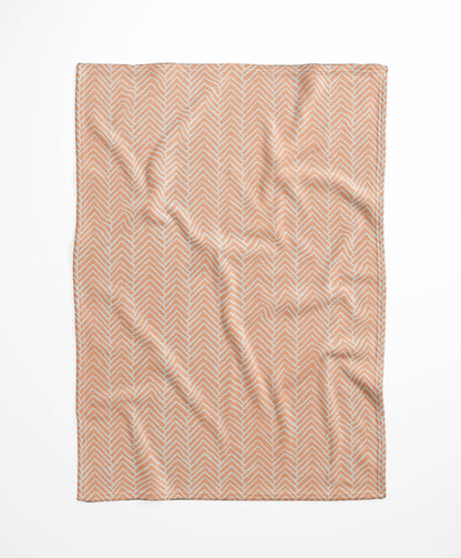 Chevron Block Velveteen Fleece Blanket