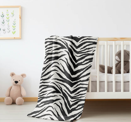 Zebra Patch Velveteen Fleece Blanket