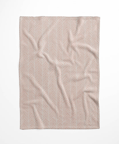 Chevron Block Velveteen Fleece Blanket