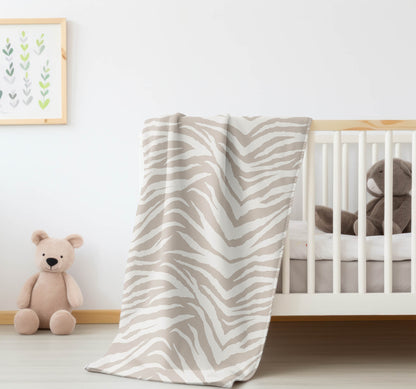 Zebra Patch Velveteen Fleece Blanket