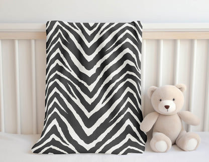 Zebra Stripe Velveteen Fleece Blanket