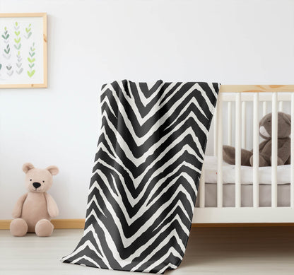 Zebra Stripe Velveteen Fleece Blanket