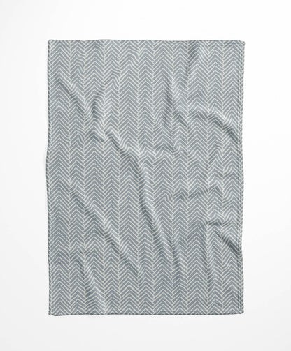 Chevron Block Velveteen Fleece Blanket