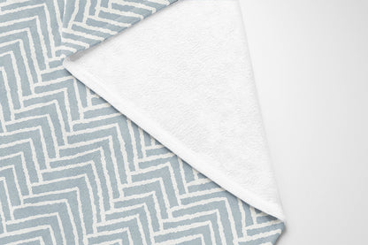 Chevron Block Velveteen Fleece Blanket