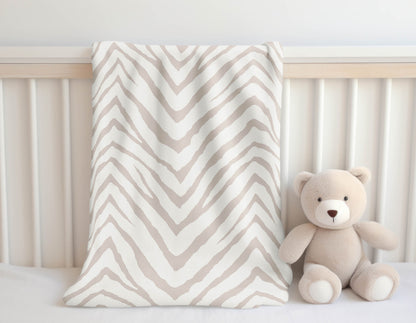 Zebra Stripe Velveteen Fleece Blanket