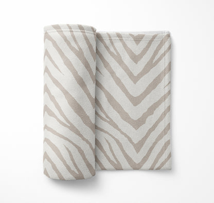 Zebra Stripe Velveteen Fleece Blanket
