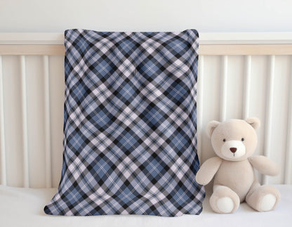 Anthony Plaid Velveteen Fleece Blanket