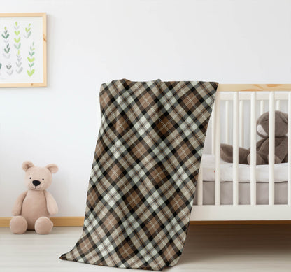 Anthony Plaid Velveteen Fleece Blanket