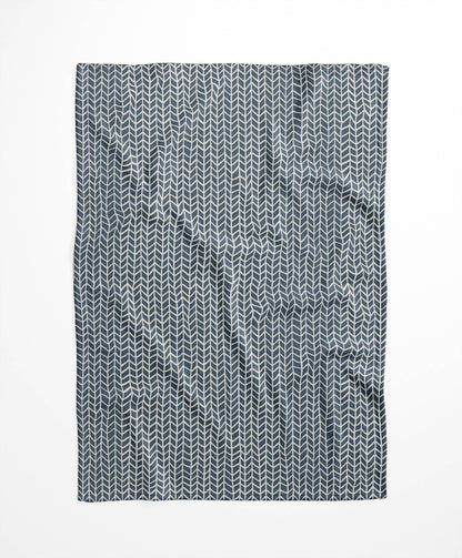 Chevron Feather Velveteen Fleece Blanket