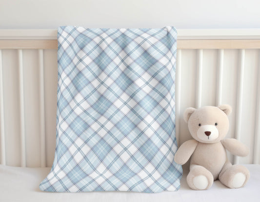 Diamond Plaid Velveteen Fleece Blanket