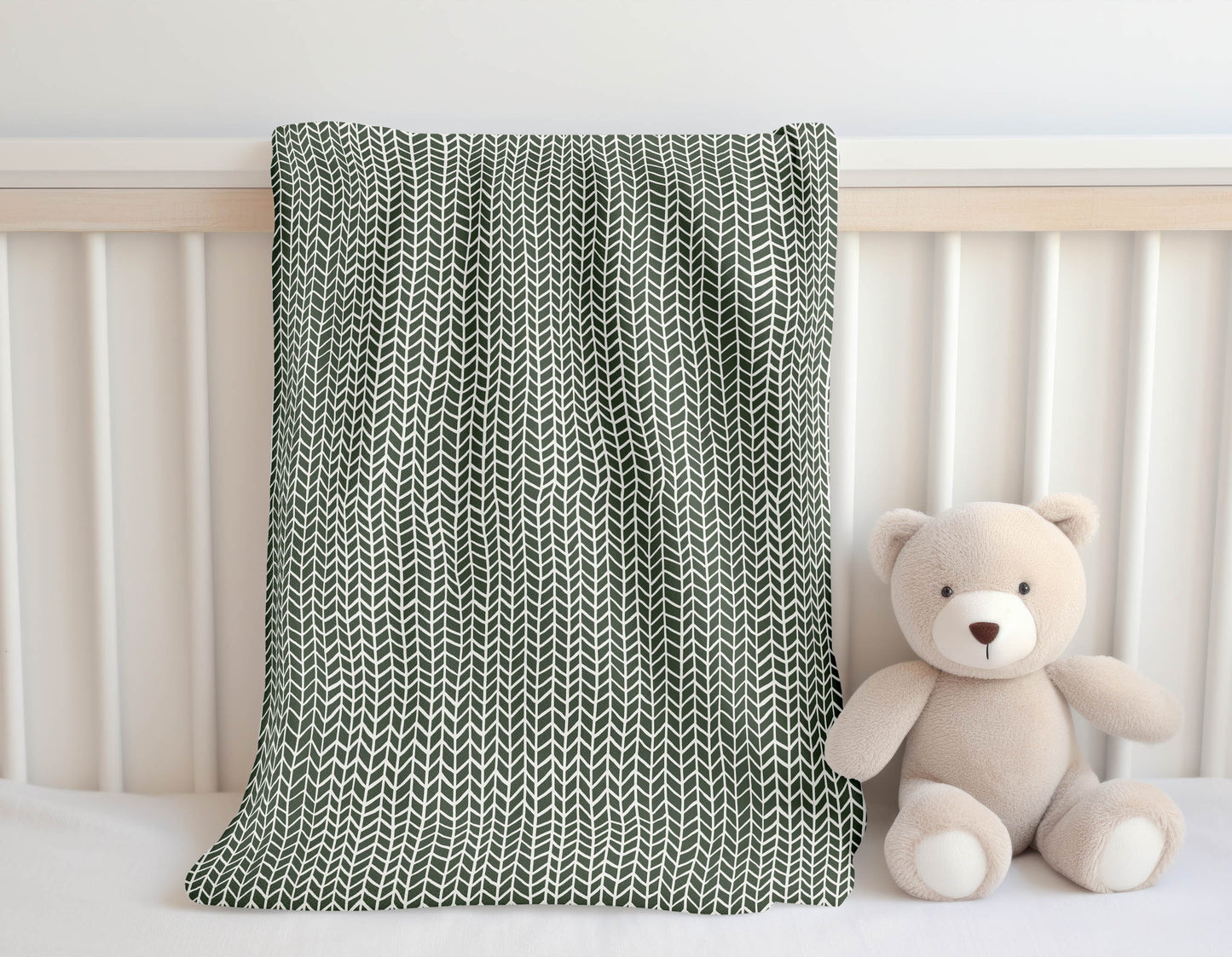 Chevron Feather Velveteen Fleece Blanket