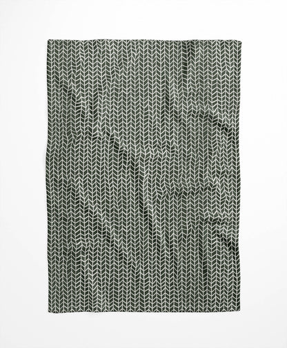 Chevron Feather Velveteen Fleece Blanket