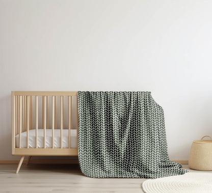 Chevron Feather Velveteen Fleece Blanket