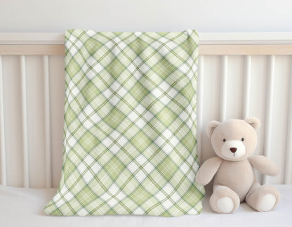Diamond Plaid Velveteen Fleece Blanket