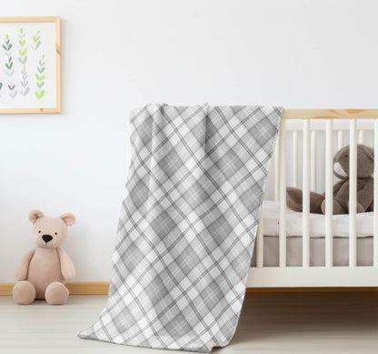 Diamond Plaid Velveteen Fleece Blanket