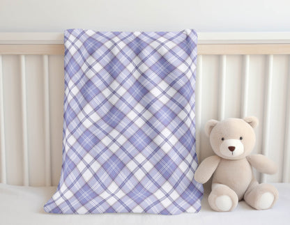 Diamond Plaid Velveteen Fleece Blanket