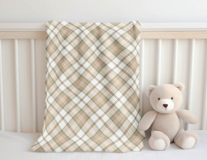 Diamond Plaid Velveteen Fleece Blanket