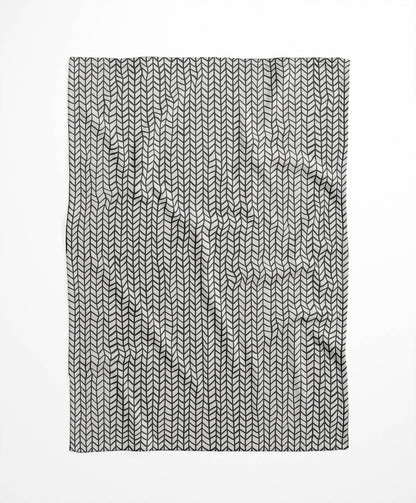 Chevron Feather Velveteen Fleece Blanket