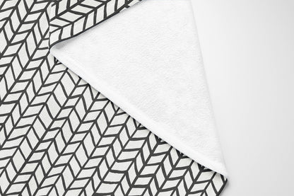 Chevron Feather Velveteen Fleece Blanket