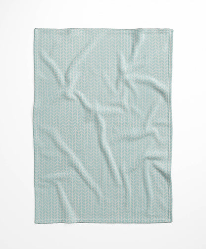 Chevron Feather Velveteen Fleece Blanket