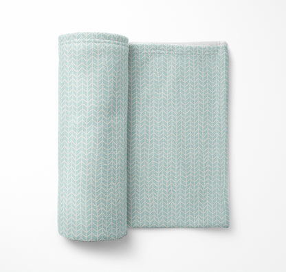 Chevron Feather Velveteen Fleece Blanket