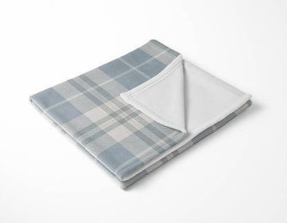Tartan Block Velveteen Fleece Blanket
