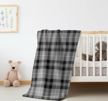 Tartan Block Velveteen Fleece Blanket