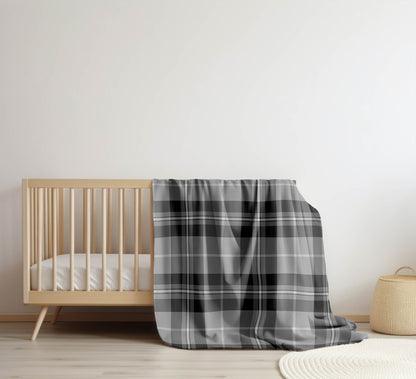 Tartan Block Velveteen Fleece Blanket