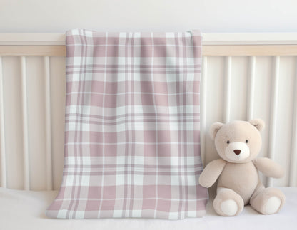 Tartan Block Velveteen Fleece Blanket