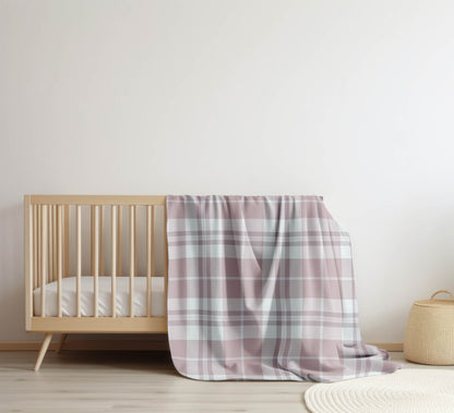Tartan Block Velveteen Fleece Blanket