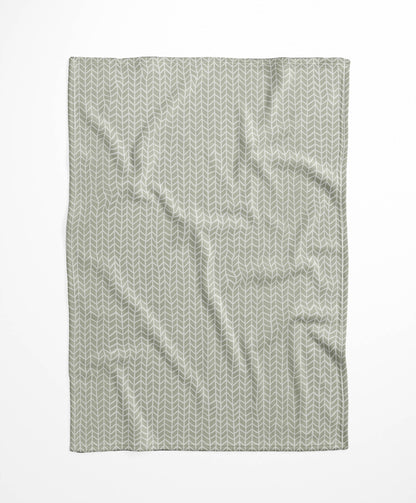 Chevron Feather Velveteen Fleece Blanket