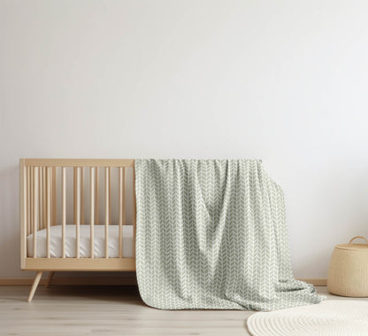 Chevron Feather Velveteen Fleece Blanket
