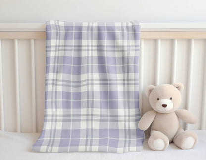 Tartan Block Velveteen Fleece Blanket
