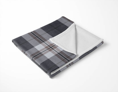 Tartan Block Velveteen Fleece Blanket