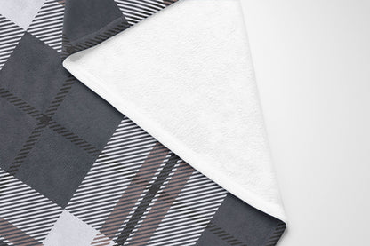 Tartan Block Velveteen Fleece Blanket